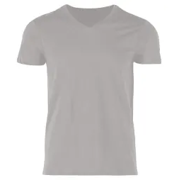 V-Neck Cotton Tshirt Grey Color