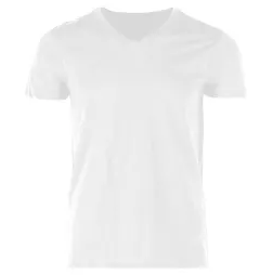V-Neck Cotton Tshirt White Color