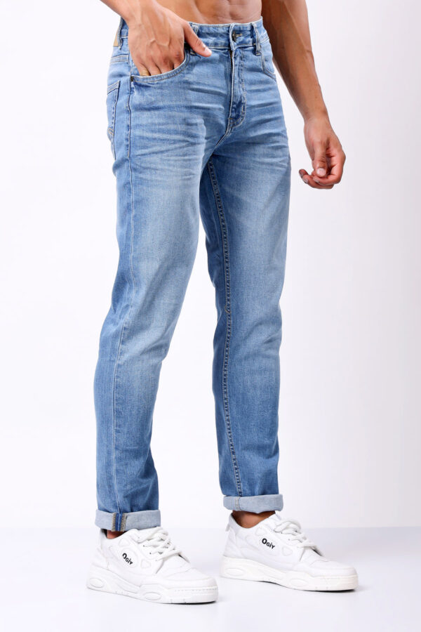 Slim Fit Jeans for Men Light Blue - Image 7