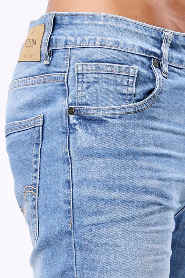 Slim Fit Jeans for Men Light Blue - Image 3