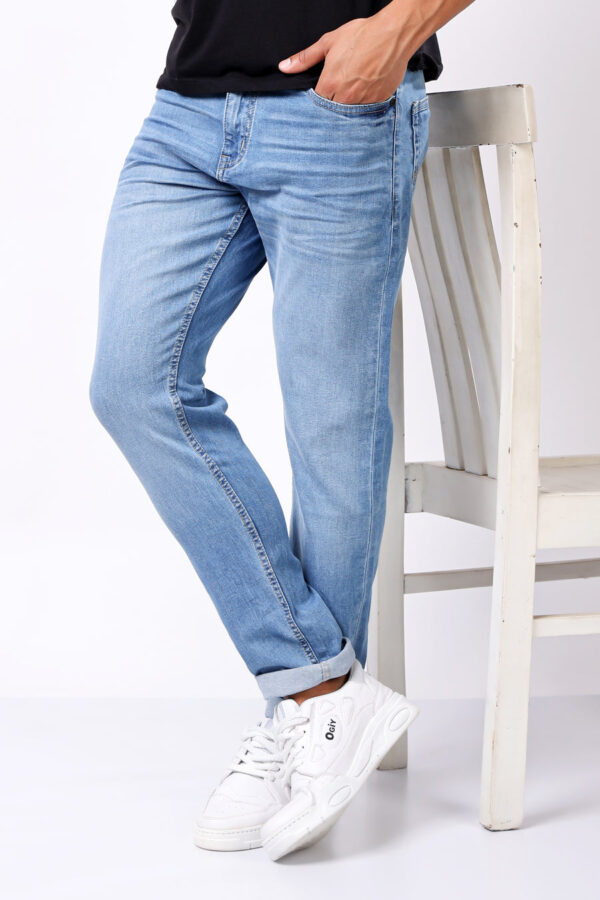 Slim Fit Jeans for Men Light Blue - Image 2