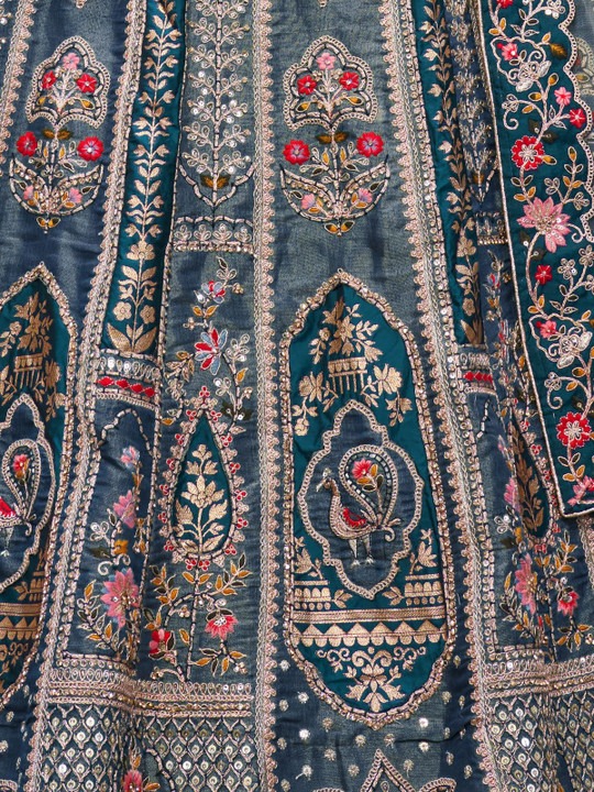 Semi-Stitched Lehenga & Unstitched Blouse With Dupatta - Image 4